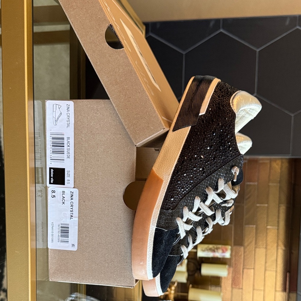 Dolce Vita Black  Suede Zina Crystal 8.5